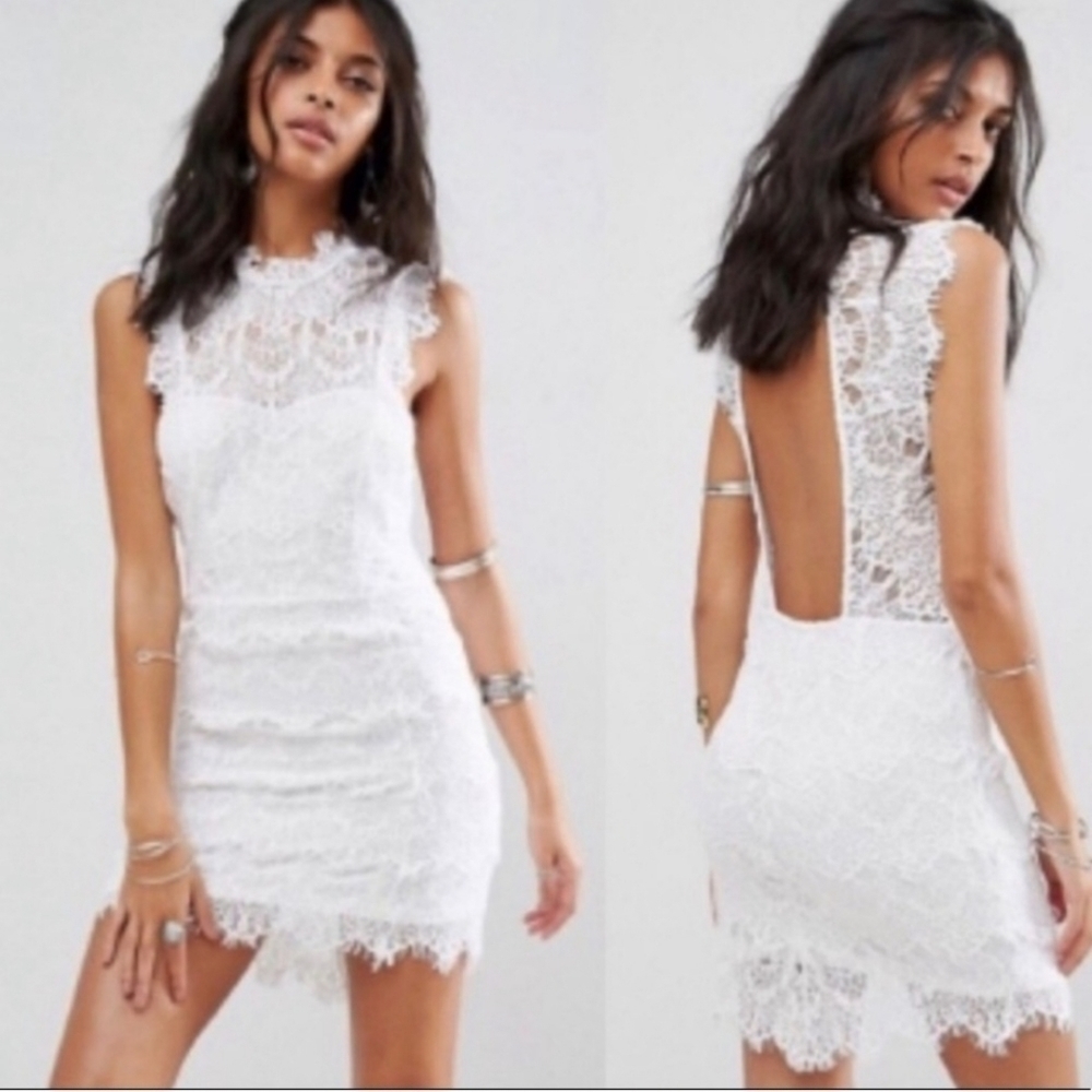 Free People Daydream White Lace‎ Bodycon Dress Sm